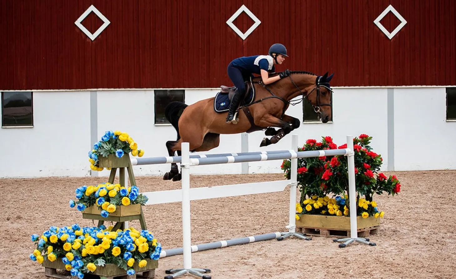 Springschabracke Blau