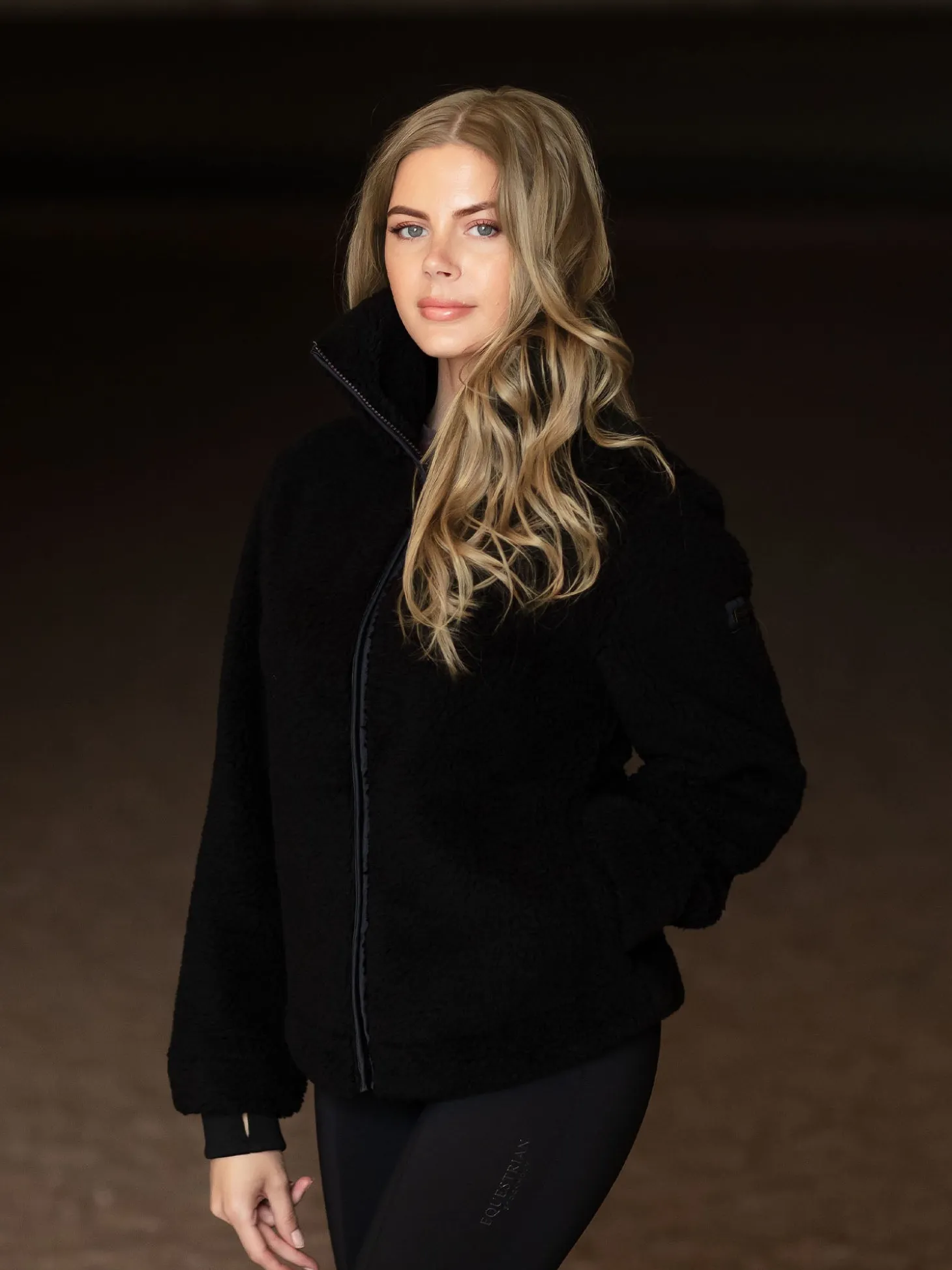 Teddy Fleece Jacke Black